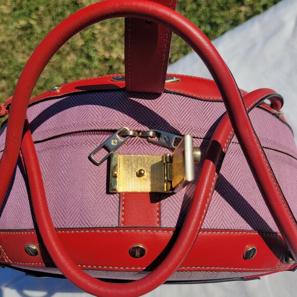 Alexander Mcqueen X Samsonite Black Label Round Red Carry-On Travel Bag - Picture 9 of 16